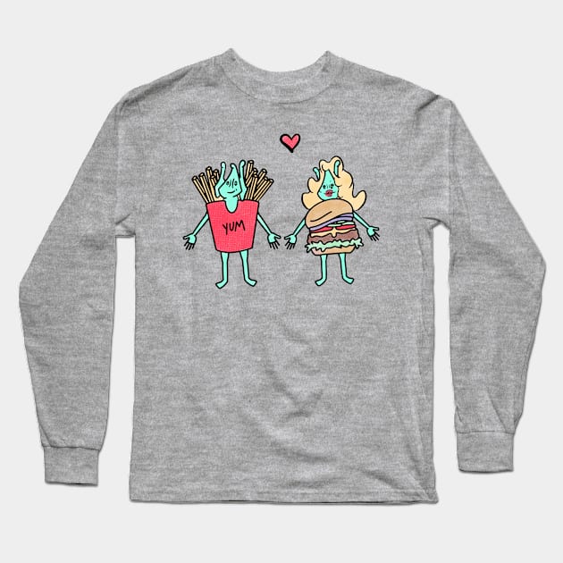 Burger and Fries Long Sleeve T-Shirt by Sasha Banana 